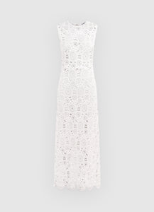 Serena Crochet Midi Dress - Snow