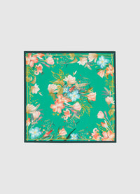 Small Silk Scarf - Opulent Print in Verdant