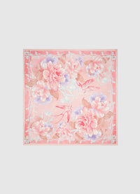 Exclusive Leo Lin Small Silk Scarf in Swallow Print in Lush