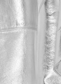 Sybil Leather Bustier Midi Dress - Metallic