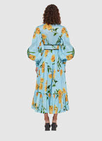 Marguerite Bleu Silk Linen Dress