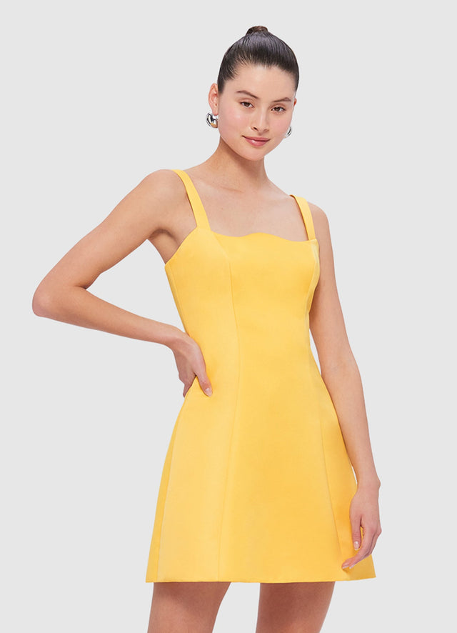 Exclusive Leo Lin Abigail Mini Dress in Canary