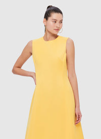 Exclusive Leo Lin Cleo Sleeveless Midi Dress in Canary