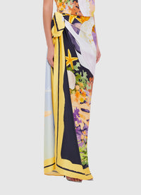 Exclusive LEO LIN Large Scarf - Neptune Print in Seashell