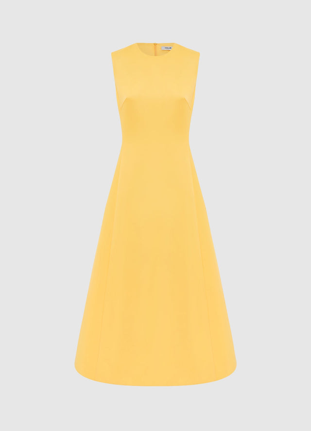 Exclusive Leo Lin Cleo Sleeveless Midi Dress in Canary