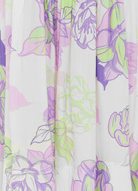 Elina Pleated Midi Skirt  - Begonia Print