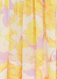 Elina Pleated Midi Skirt  - Jasmine Print in Sun