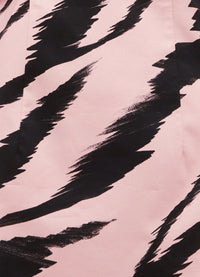 Exclusive Leo Lin Gabriella Puff Sleeve Mini Dress in Tiger Print in Pink