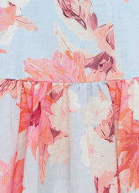 Hailey Square Neck Mini Dress - Jasmine Print in Blush