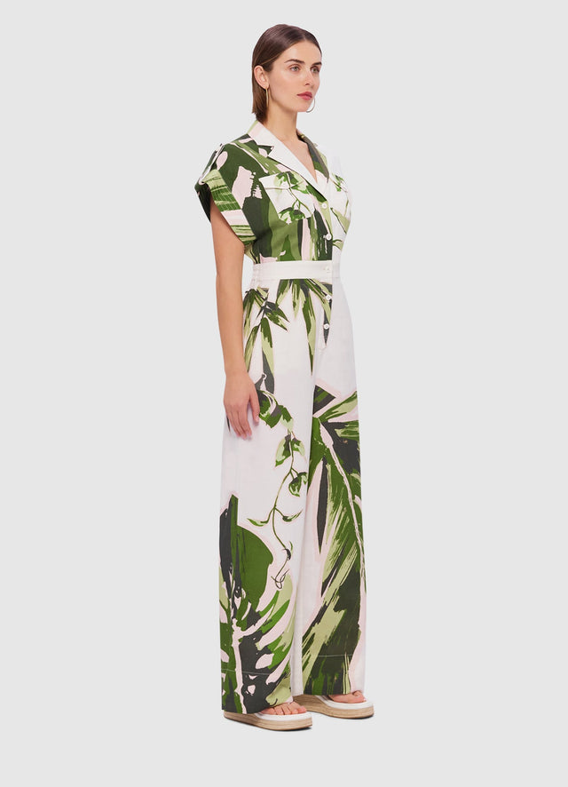 Exclusive Leo Lin Jacie Shirt Jumpsuit in Botanica Print 