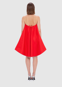 Exclusive Leo Lin Fay Strapless Mini Dress in Fortune Red