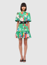 Florescence Linen Shirt Dress