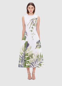 Exclusive Leo Lin Cleo Sleeveless Midi Dress in Botanica Print 