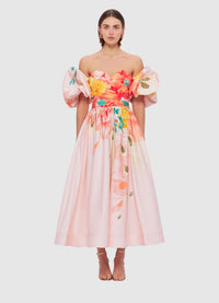 Exclusive Leo Lin Maevis Midi Dress in Euphoria Print