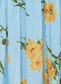 Marguerite Bleu Silk Linen Dress