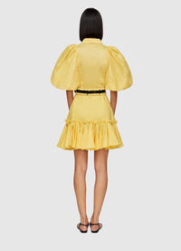 Sophie Bishop Sleeve Mini Dress - Lemon